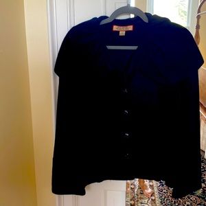 Button front sweater with collar detail